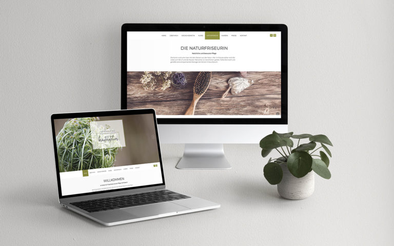 Referenzprojekt des Grafikatelier Montafon als Mockup Webseite für Kräuteratelier und Naturfriseur Nicole Beutel