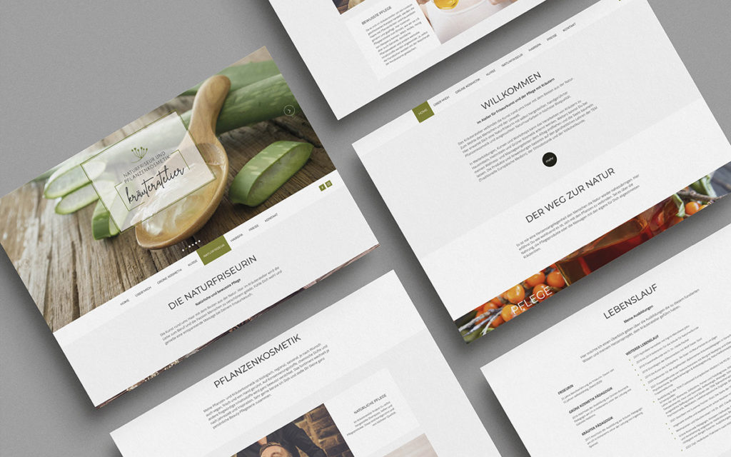 Referenzprojekt des Grafikatelier Montafon als Mockup Webseite für Kräuteratelier und Naturfriseur Nicole Beutel