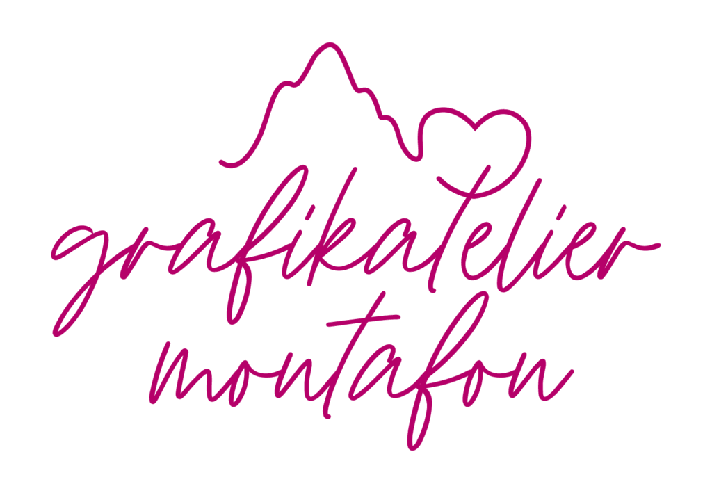 Logo Grafikatelier Montafon in pink